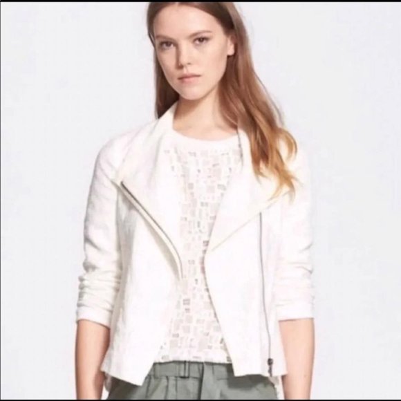 Vince Jackets & Blazers - Vince Frise Asymmetrical Zip Moto Jacket